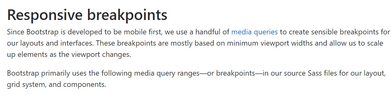Bootstrap breakpoints  approved documentation