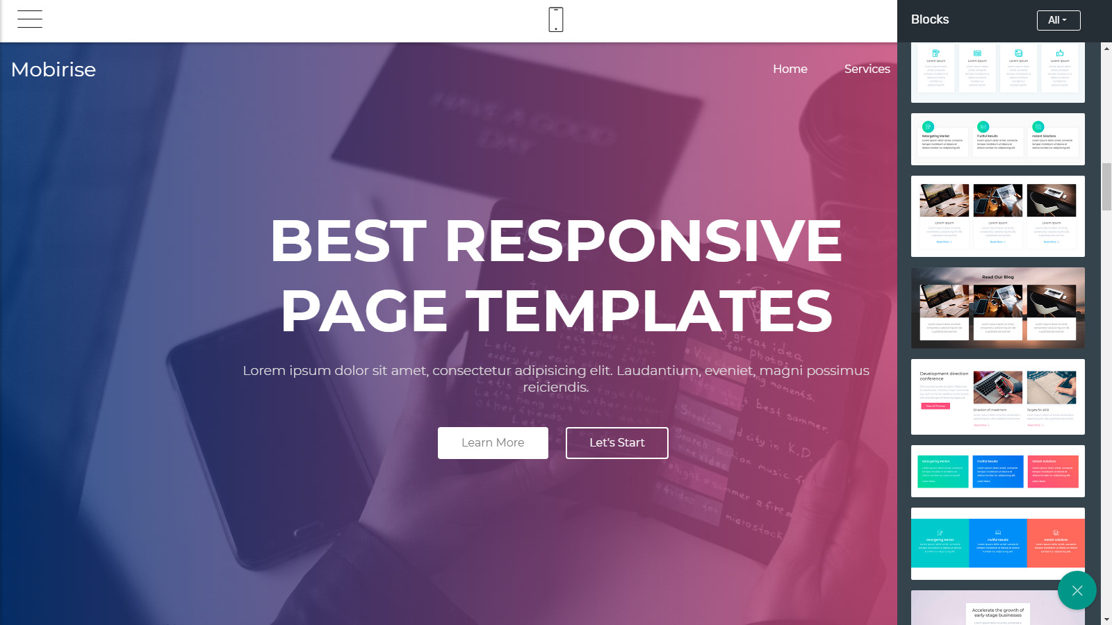 responsive webpage themes